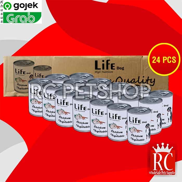 Gosend Life Dog Makanan Anjing Wet Food Kaleng Dus Isi 24 PCS 375 GR