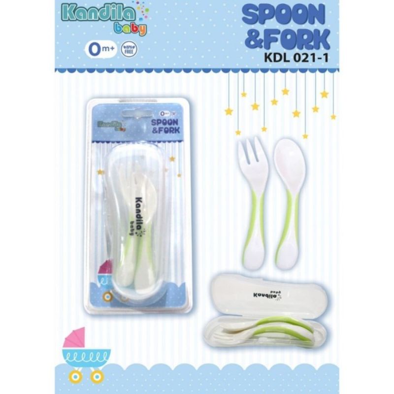 Kandila Baby Spoon Fork Set - Kandila Sendok Garpu Makan Bayi - Sendok Garpu Set Anak - Sendok Mpasi Bayi