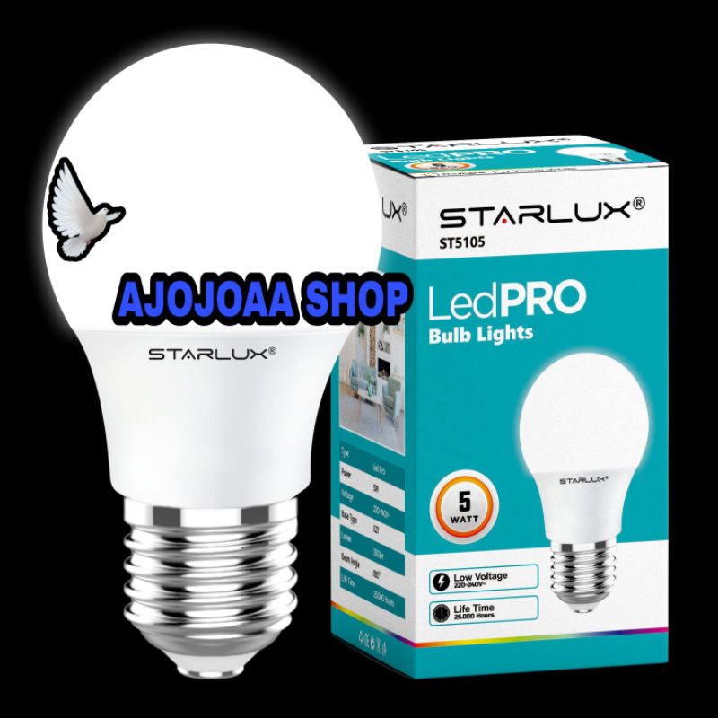 Bohlam Lampu LED PRO Buld lights Starlux 5 Watt Cahaya Putih
