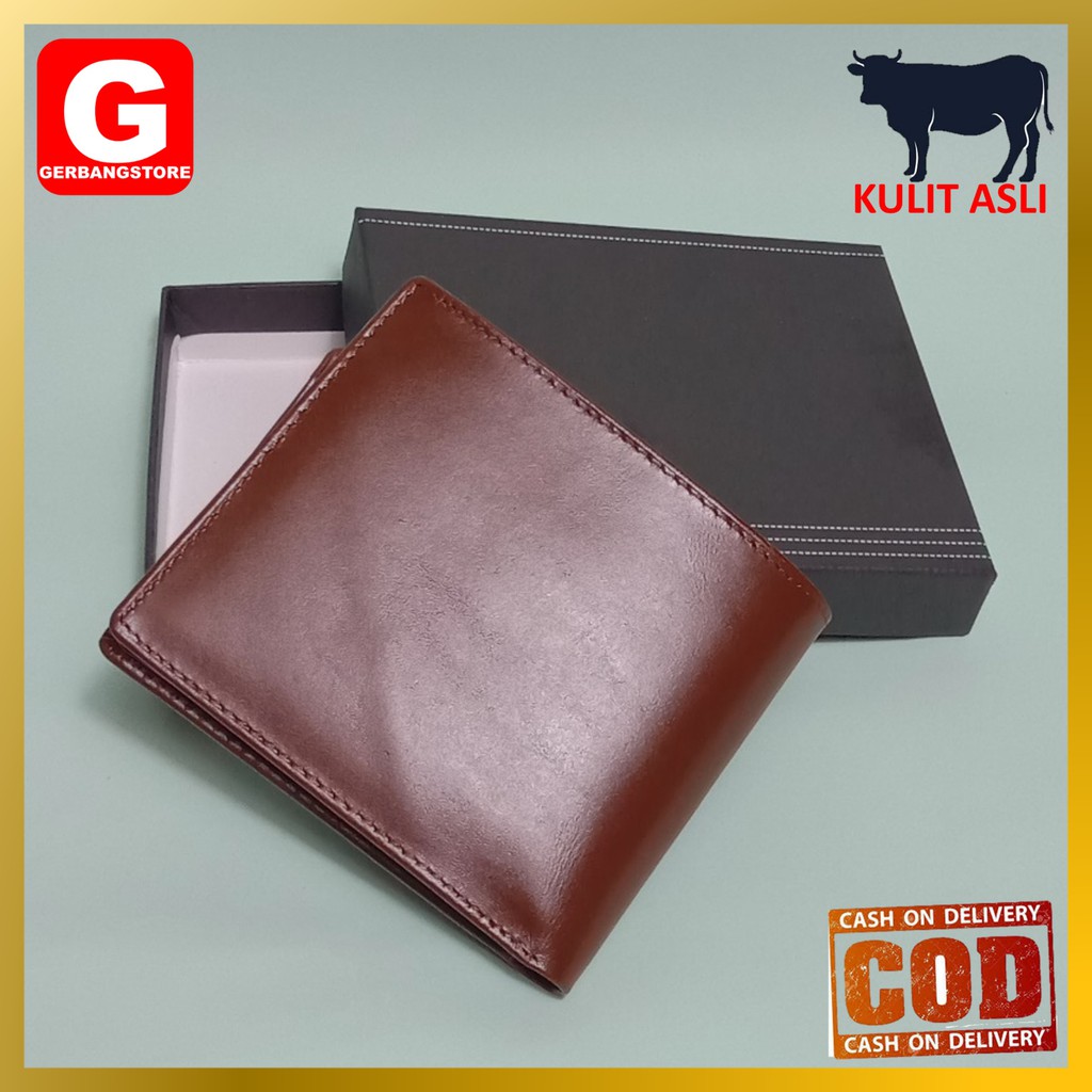 Dompet Pria Kulit Asli Sapi Kartu Banyak Jenis Kulit Pull Up Model Lipat [LKJ Pull Up]