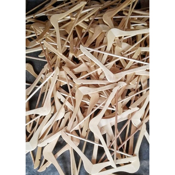 HANGER BAJU KAYU DEWASA NATURAL PALANG