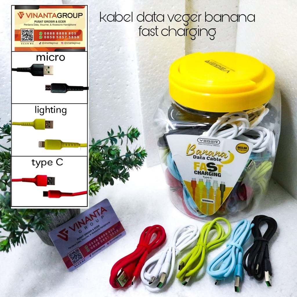 KABEL DATA VEGER BANANA TOPLES
