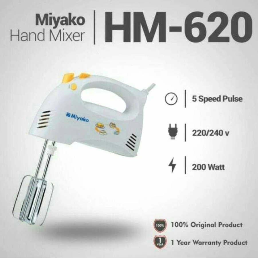 MIXER MIYAKO HM620 HM 620 PENGOCOK KUE PENCAMPUR PENGADUK HAND MIXER MIYAKO