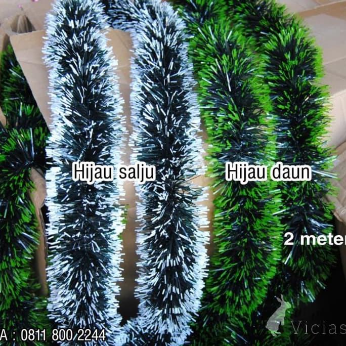 

TIN01 SLINGER TINSEL HIJAU SALJU 9CM DEKORASI NATAL CHRISTMAS -2METER POPULER