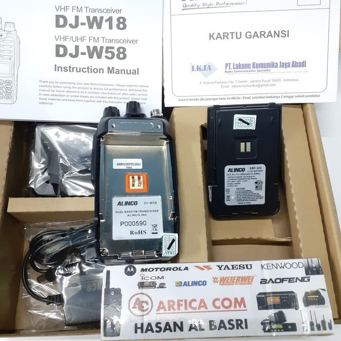 HT ALINCO DJ W58 DUALBAND WATERPROOF ORIGINAL - HT ALINCO W58 MURAH