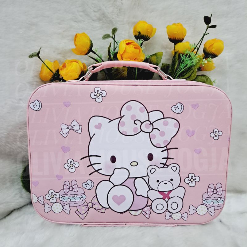 Tas Koper Kosmetik Hello Kitty Kaca Pink Tas Make Up  Hello Kitty Kaca Make Up Organizer Kaca Hello 