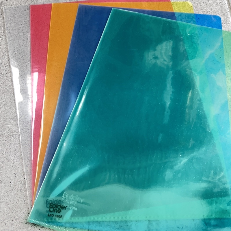

rainbow file clear file holder folder one merah kuning hijau biru putih transparan bening atk stationery