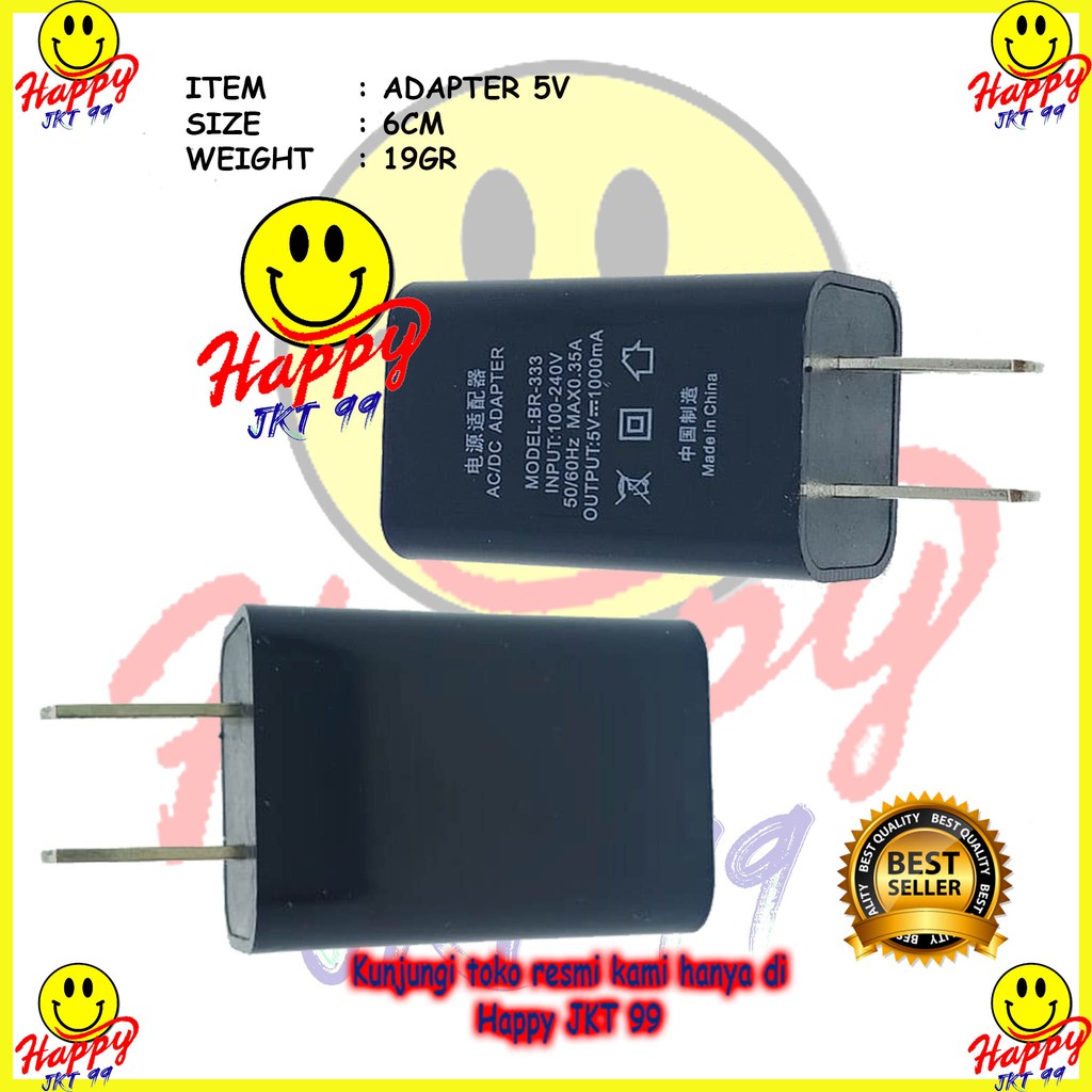 [ HAPPY JKT 99 ] BATOK ADAPTOR CHARGER 5V USB ORIGINAL