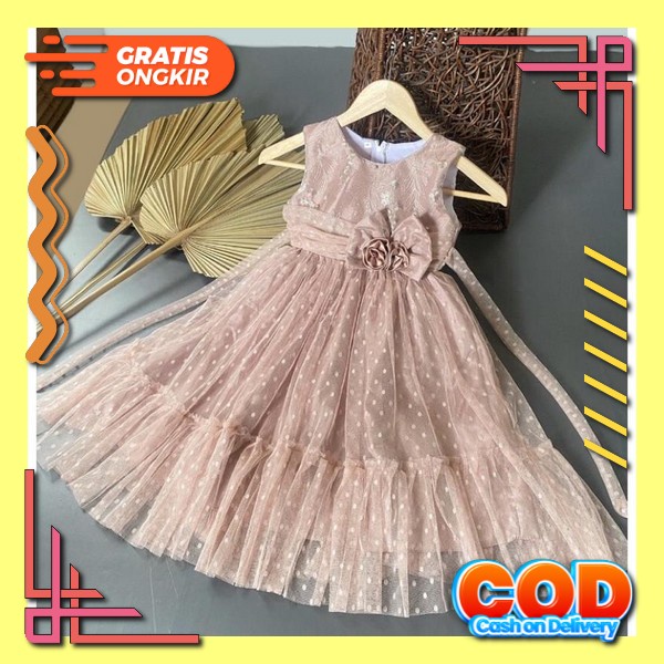 Dress Pesta Kondangan Ulang Tahun Mewah Lucu  Anak Perempuan Cewek Terlaris Kode B Babeebabysho Dres