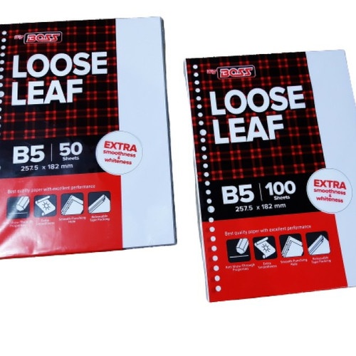 

Big BOSS Loose Leaf B5|50 Sheets Plain/Isi Binder Polos