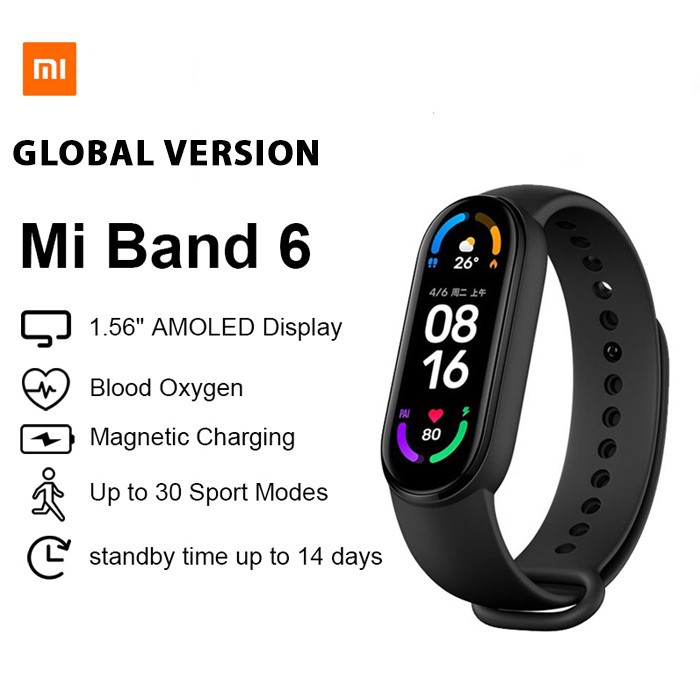 Xiaomi Miband 6 Smart Band Mi Band 6 Amoled Original International Ver