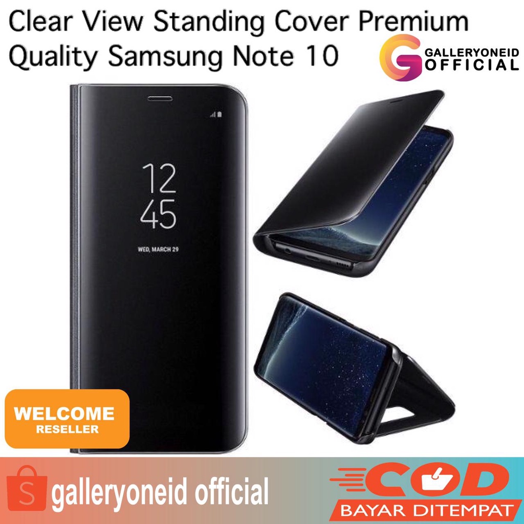 Flip Case Clear View Standing Cover Samsung Note 10 Premium Quality Aksesoris Handphone Hp GALLERYONE gallery one