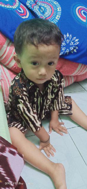 Kemeja Batik Anak Motif Parang Coklat