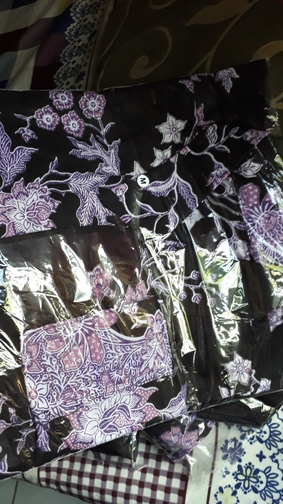 Batik Couple Keluarga Sania Ruffle Ori Ndoro Jowi Dnt Motif Cibulan Ungu