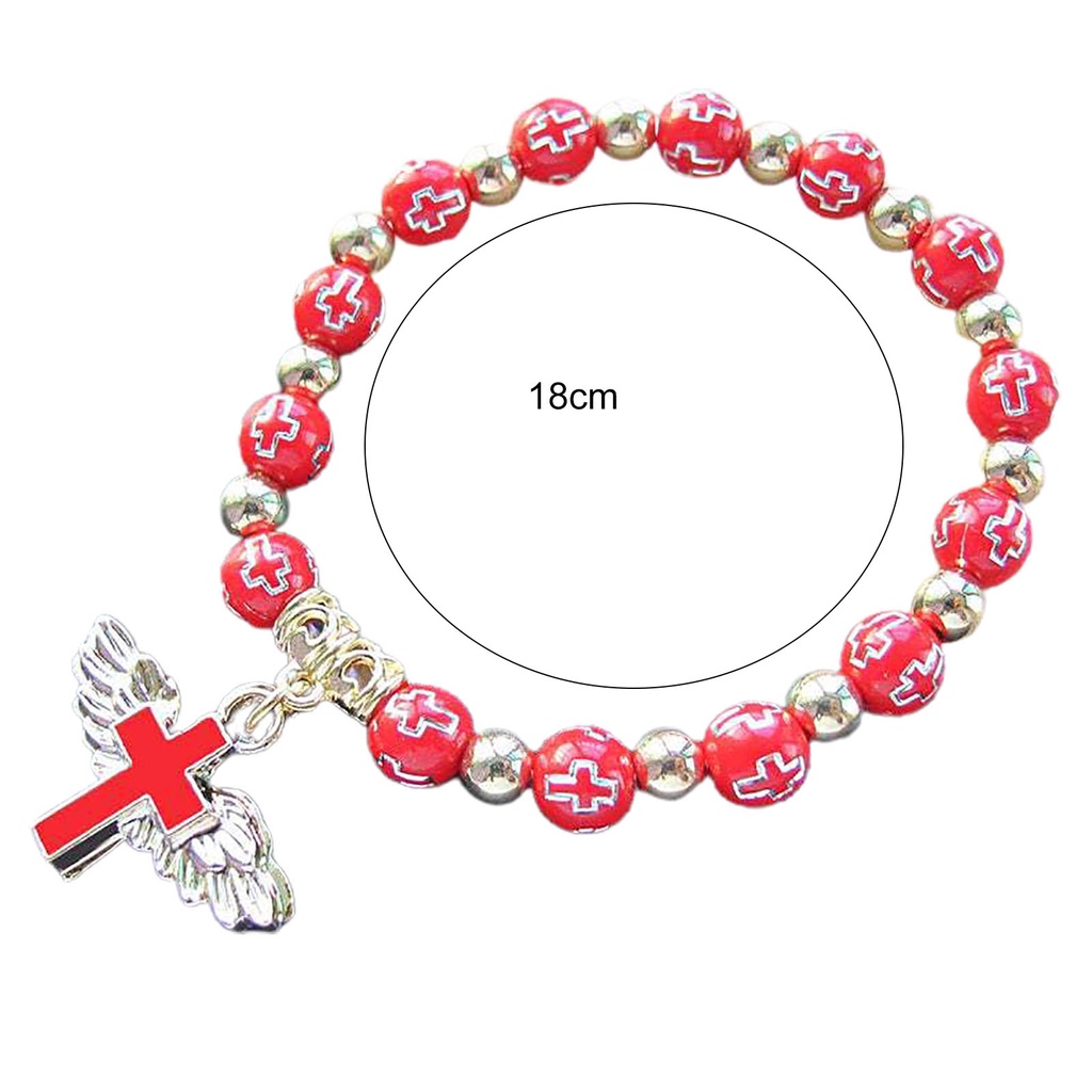 Hu Hu Hu Hu Hu Alat Bantu Pasang Kacamata♡ Gelang Tangan Manik-Manik Akrilik Handmade DIY Aksen Sayap Malaikat / Salib Untuk Pria / Wanita