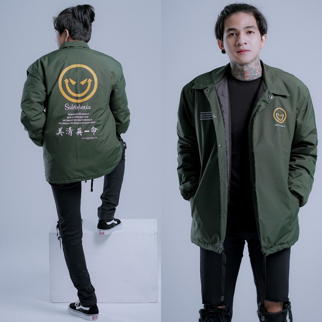 Coach Jacket-Jacket Coach Salvio Hexia-Jaket Murah-Jaket Pria-Jaket Wanita-Jaket Terbaru-G3 Emoji Hijau