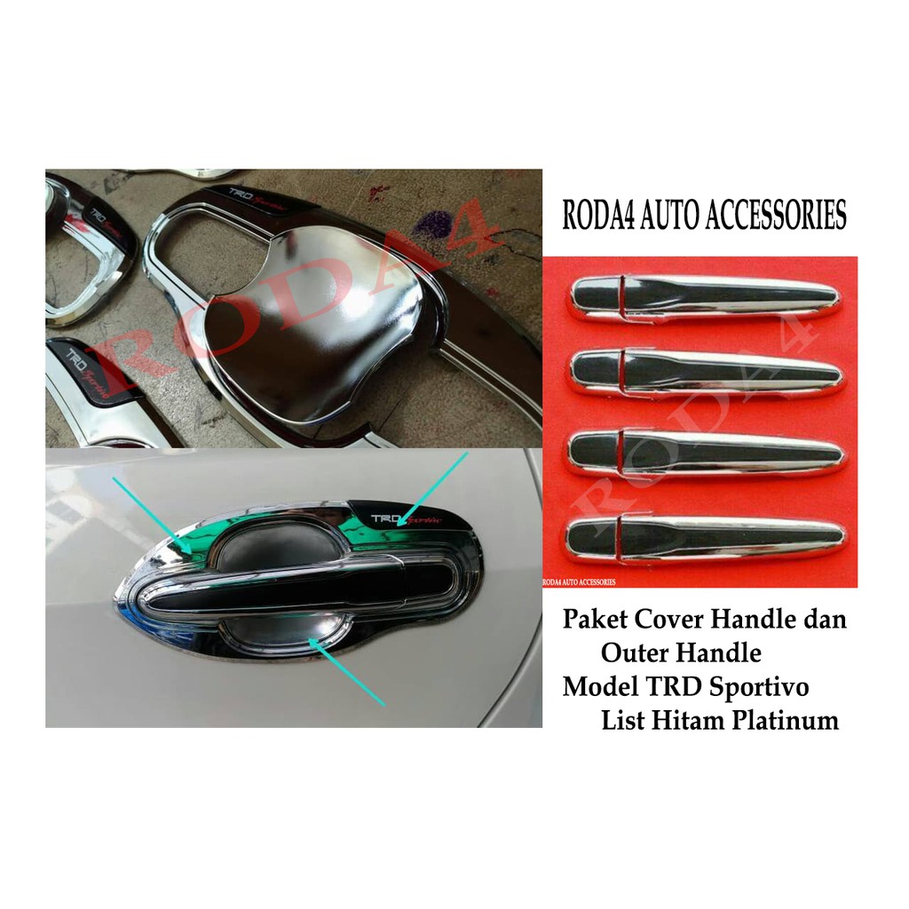 Paket Cover Handle dan Outer Grand All New Avanza TRD Hitam Platinum