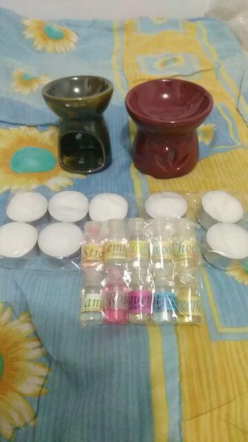 Paket 2 Tungku Aromaterapi Bentuk Sedang Mangkuk Keramik Full Glasir