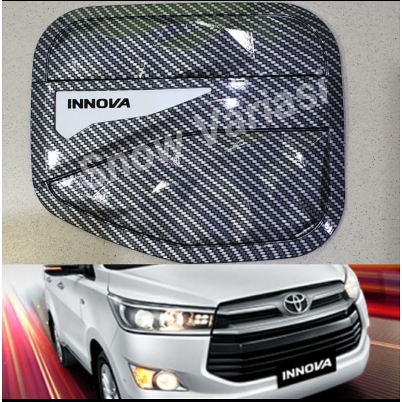 Tank cover carbon list putih Innova reborn 2016