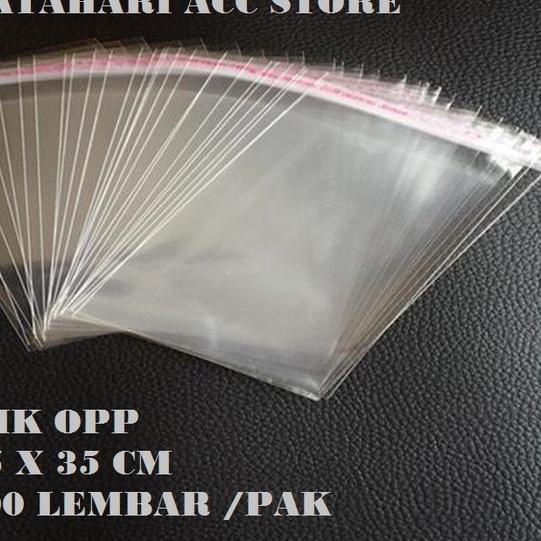 

☼ PLASTIK OPP KEMASAN BAJU BENING PLASTIK SEAL LEM UKURAN 25 X 35 CM ♥