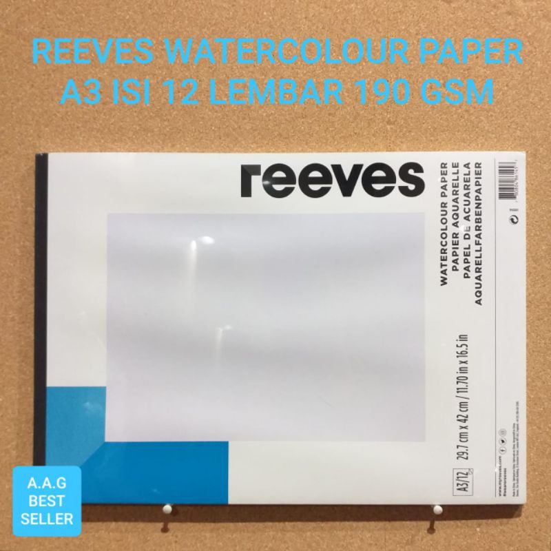 

REEVES WATERCOLOUR PAPER A3 ISI 12 LEMBAR 190 GSM