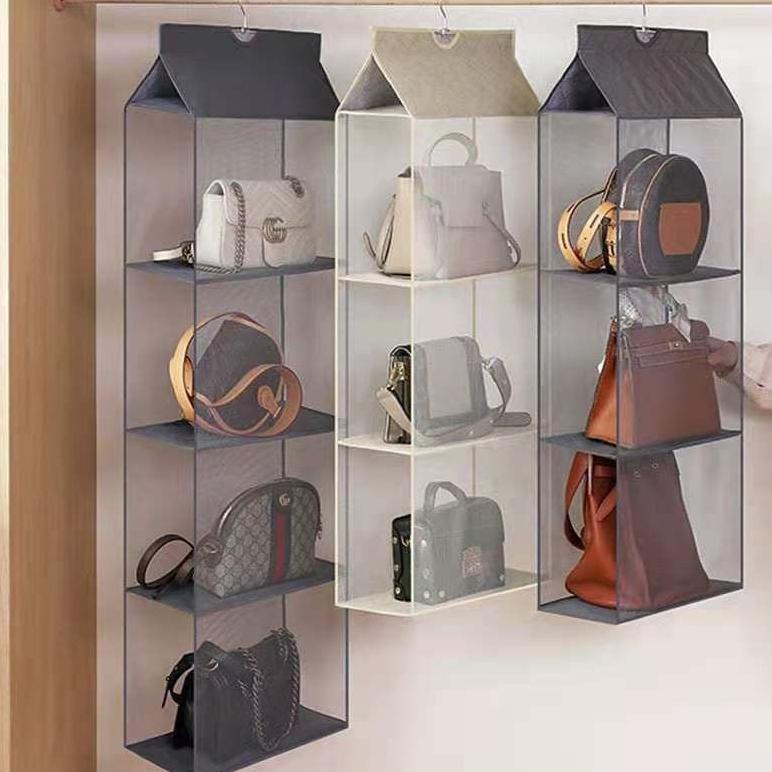 TAS GANTUNG PENYIMPANAN ORGANIZER TAS HANDBAG TRANSPARAN DI PINTU / DINDING / LEMARI TERLARISS...,,,