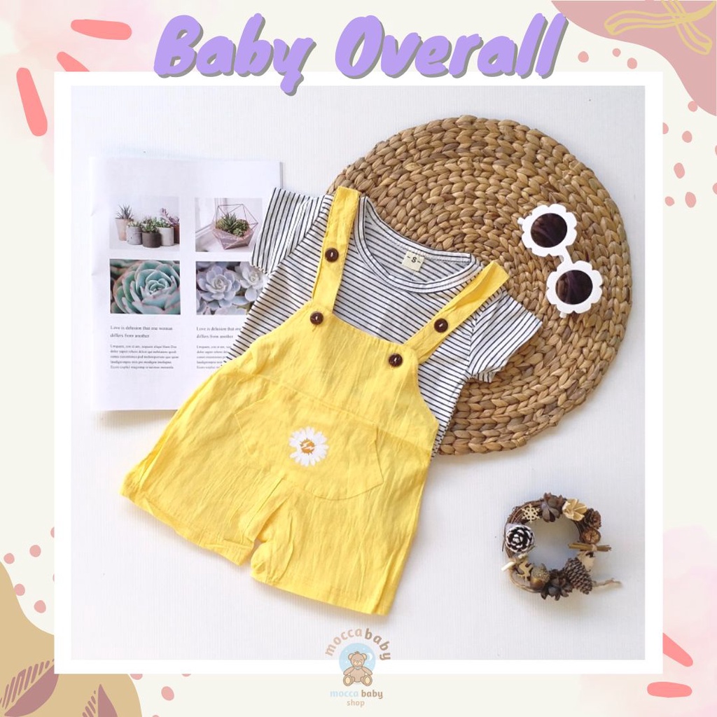 MBSS - ANSOP FLOWER 1914 EBV Baju Overall Anak Perempuan Import Model Jumpsuit + Kaos dalaman