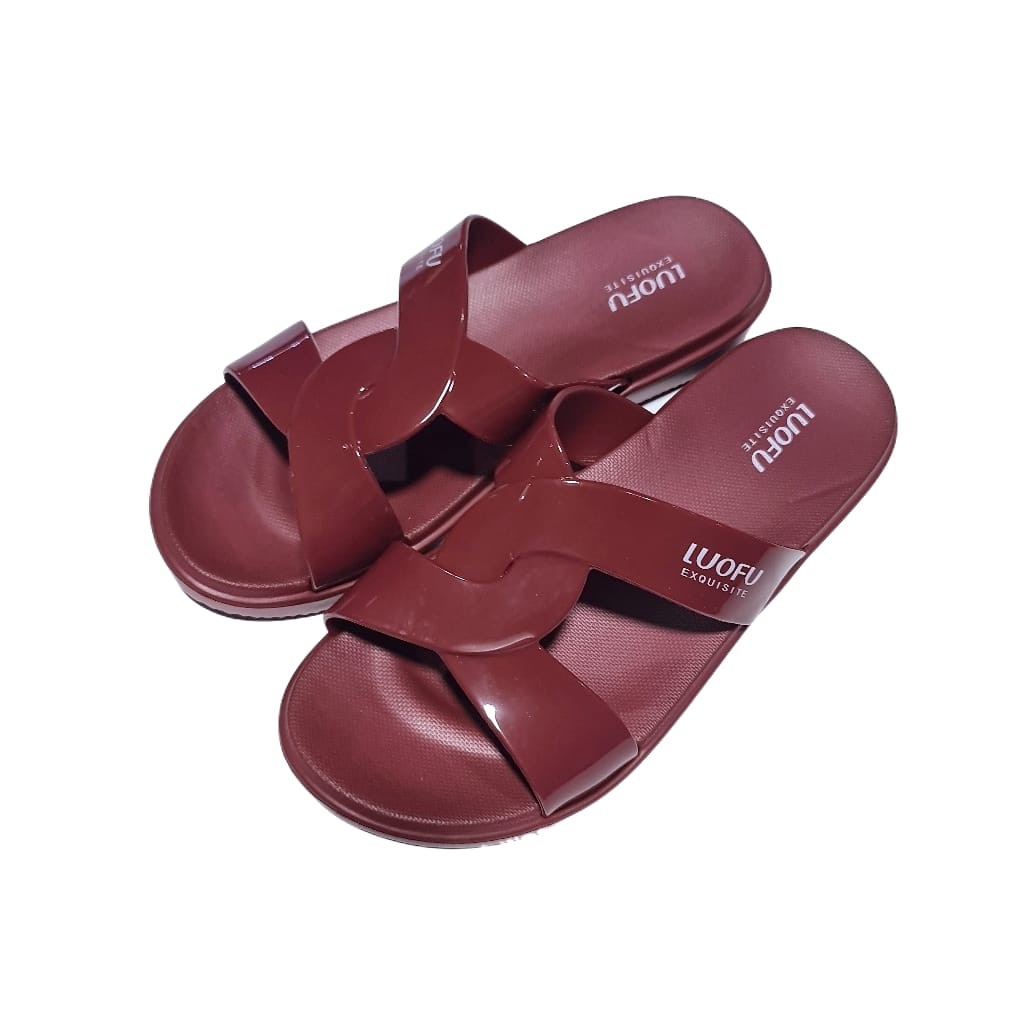 jelly sandal selop wanita luofu slop karet sendal cewek import E7190E01SL