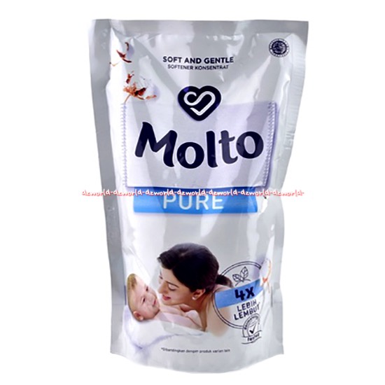 Molto Pure Pouch 650ml Soft and Gentle Molto Pelembut Untuk Baju Pakaian Bayi Anak Mollto Ultra Pure Kemasan Putih