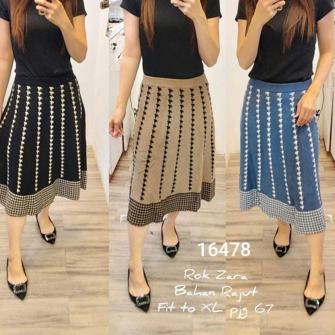 ROK 7/8 RAJUT IMPORT ROK WANITA ROK PENDEK BAWAHAN WANITA