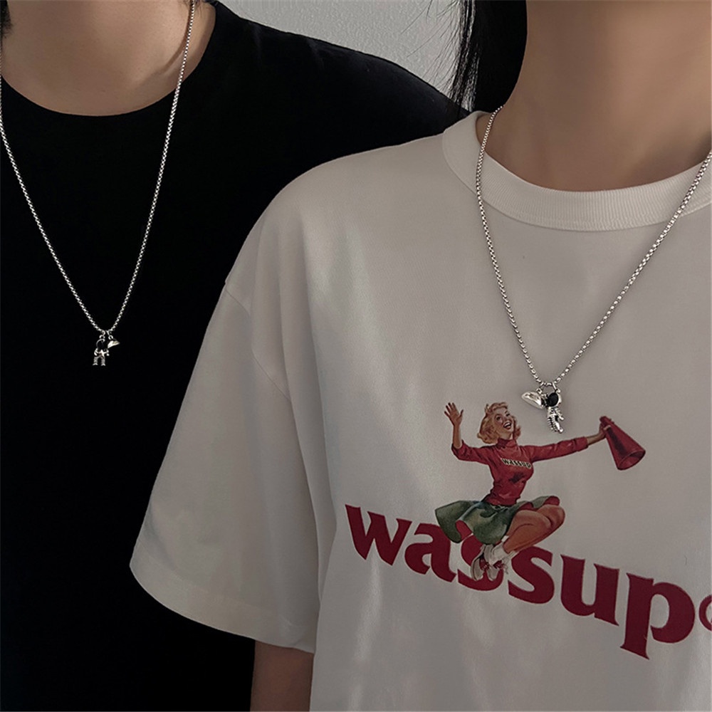 【COD Tangding】2pcs/set Boudoir Astronauts Pick Star To You Astronauts Simple Beads Chain Necklace Fashion Accessories