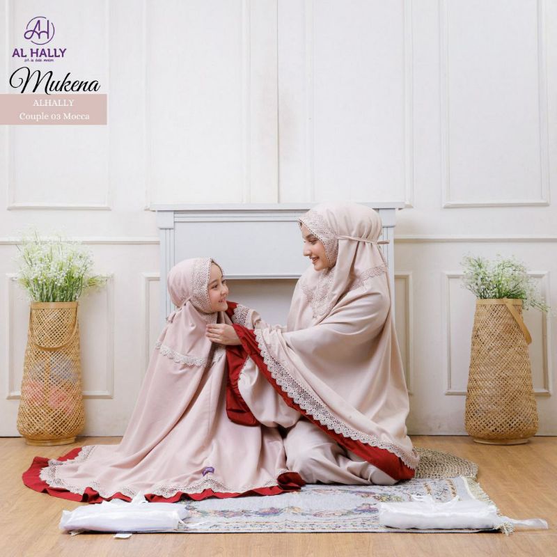 [COD] PROMO Mukena Couple Al-Hally || Cuci Gudang ORI || Mukena Al-Hally Couple 03 Mocca