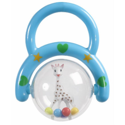 Sophie the Giraffe Hand Rattle - Red/blue/green/purple