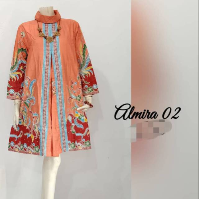 Distributor Batik Tunik Wanita Unggul Jaya Asj Sa Hrb026 Kenongo Tosca Pendek Pekalongan Padi Sogan Tulis GRRJeXGSpRAyN5