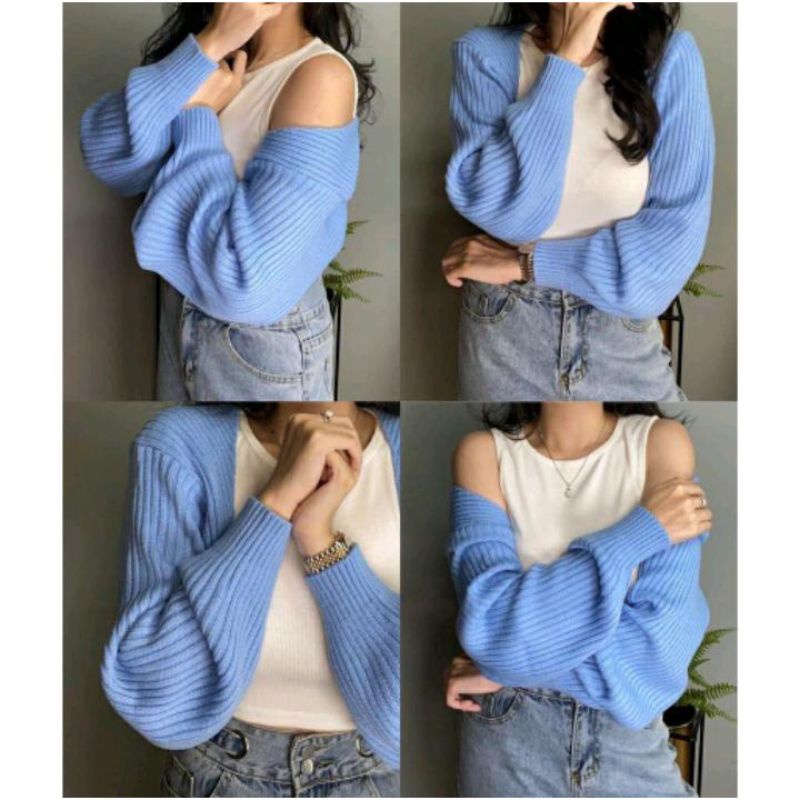 CARDIGAN BOLERO CROP / OUTWEAR KNIT PREMIUM / LIAM OVERSIZE CROP CARDIGAN