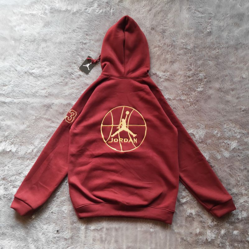 Sweater Hoodie Air Jordan Bordir Basket Gold FullTag &amp; Lebel