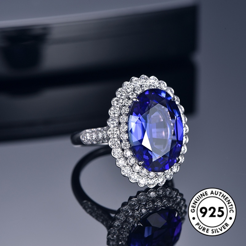 Cincin Sterling Silver 925 Model Terbuka Dengan Permata Warna-Warni Untuk Wanita