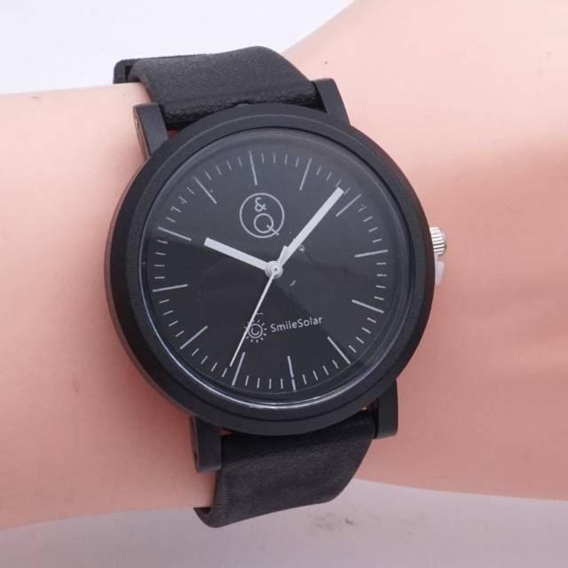 Jam Tangan Pria Q Q Smile Solar Black Strap Shopee Indonesia