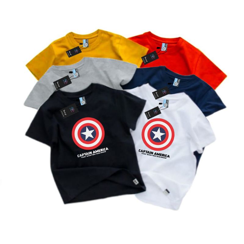 Baju Kaos Anak Unisex Laki Laki &amp; Perempuan Captaen Meri Atasan anak Umur 2-10 Tahun Kaos Oblong Anak laki Laki