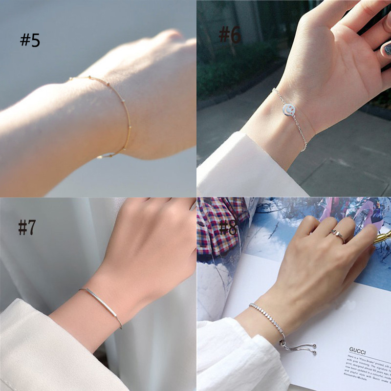 Gelang Wanita Model Korea Simple Clover Kristal untuk Hadiah-3