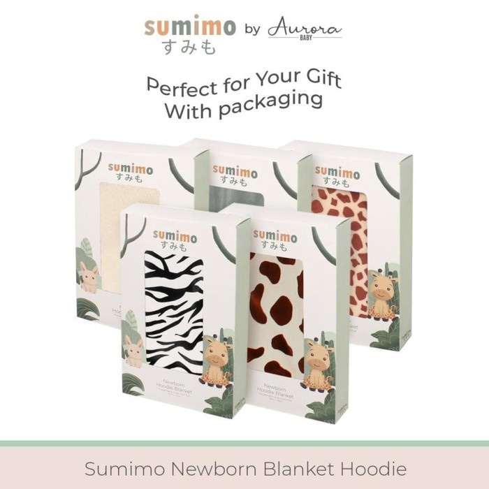 Sumimo Blanket Hoodie Baby Selimut Topi Bayi Karakter Lucu Super Soft By Aurora Baby