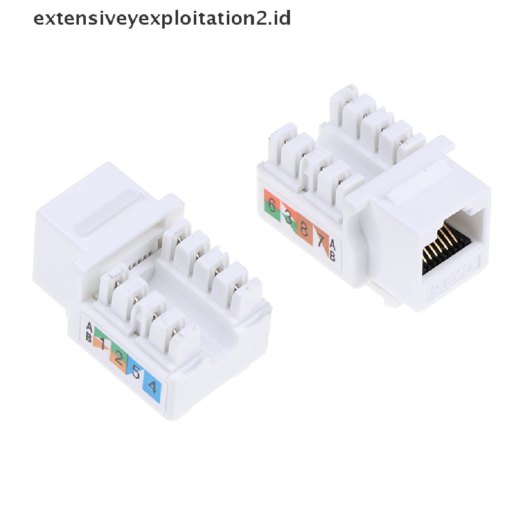 (Hotter) 5pcs Adapter Colokan Jack Eterna Cat6 Rj45 110untuk