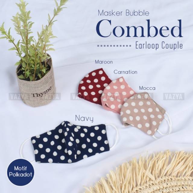 Masker kain earloop bullbe cobbed dewasa motif masker