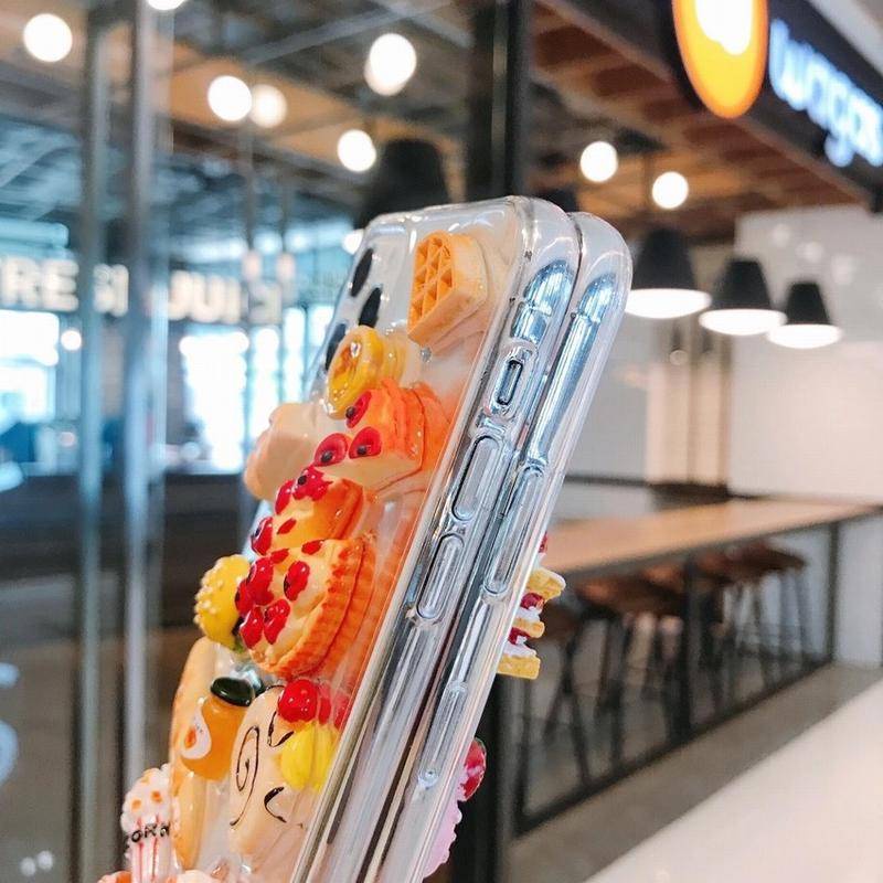 Soft Case Bahan Silikon TPU Desain Makanan Kue Pizza 3D Untuk iPhone 13 12 11 Pro MAX Mini X XS MAX XR SE 2022 2020 7 8 Plus