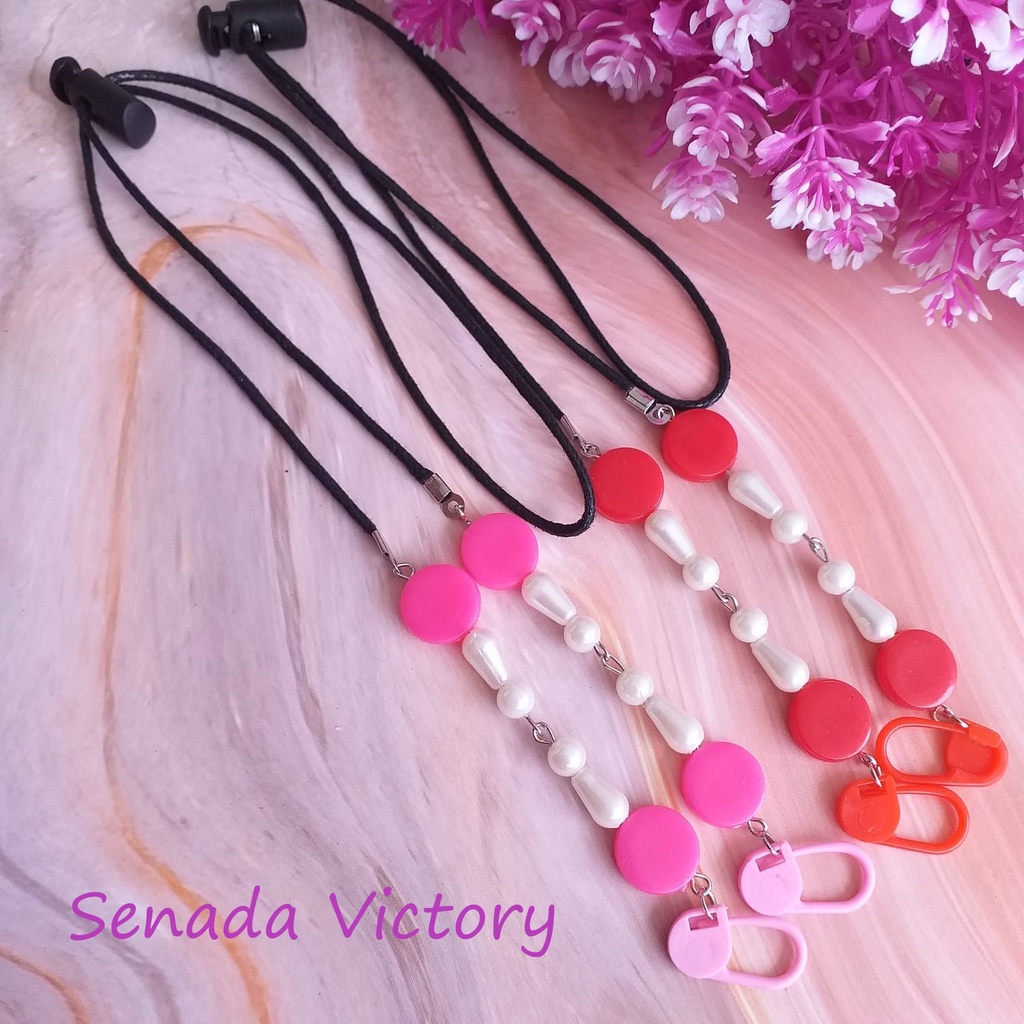 Senada Victory Kalung Masker Mote 2 IN 1 Tali Masker PasteL konektor Adjustable STMA01