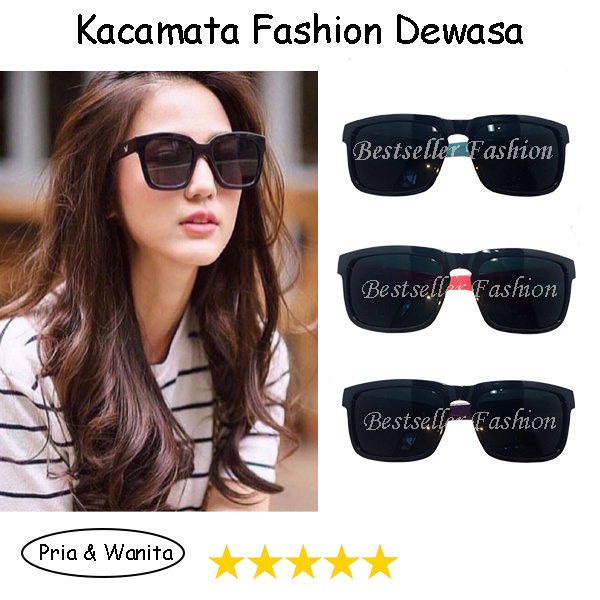 Kacamata Hitam Polarized Anti UV Bentuk Kotak Gagang Warna Untuk Pria Dan Wanita Mengemudi Kacamata Pantai Korea Style Sunglasses