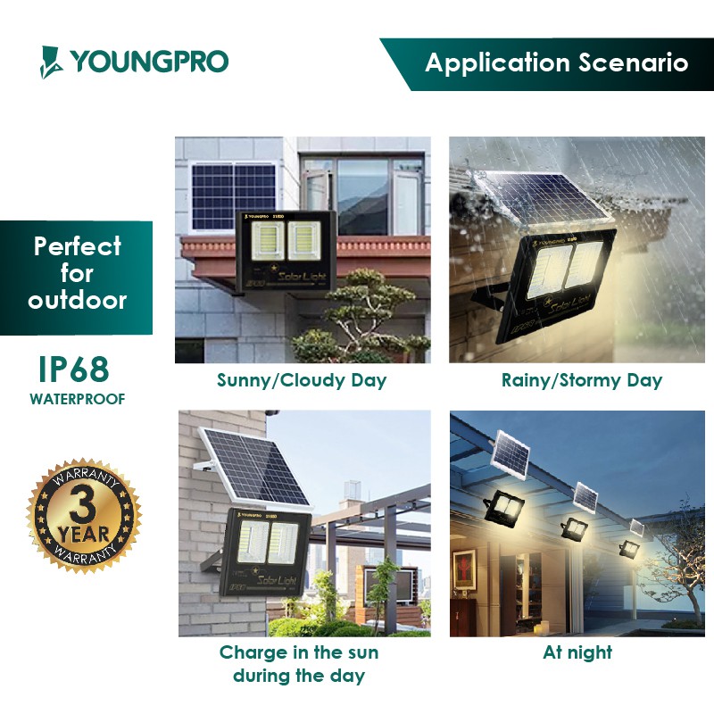 LAMPU SOLAR+ PANEL S150D BERGARANSI 3TAHUN!!!!! YOUNGPRO Lampu Tenaga surya