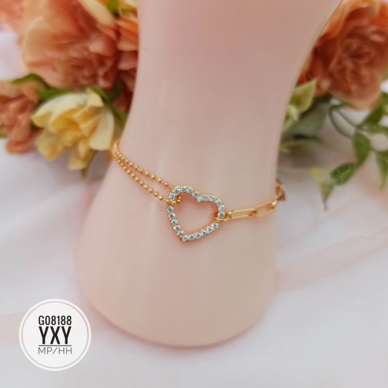 Gelang Yaxiya Rantai Mix Love Zircon G08188