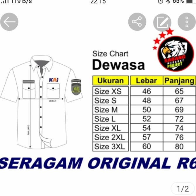 Seragam original R6 Kereta Api PROMO