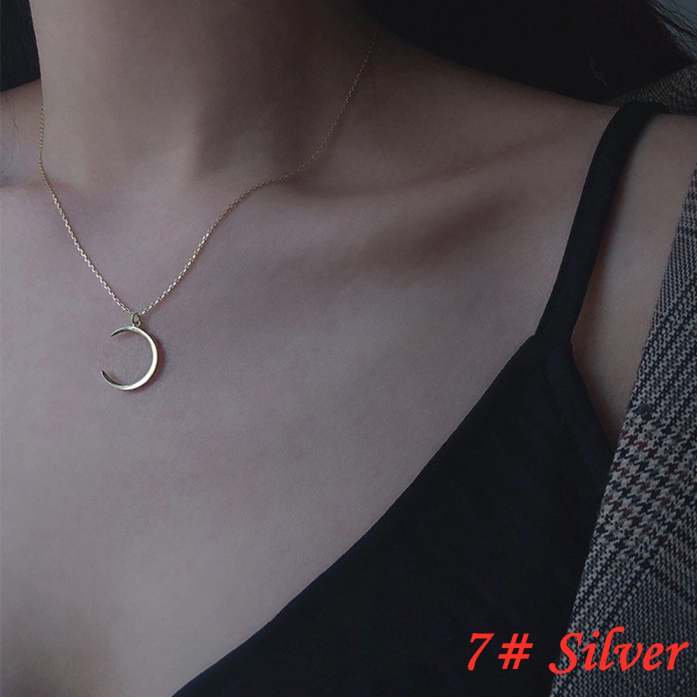 Korean Long Section Pendant Elegant Necklace Women Ladies Simple Accessories Fashion Jewelry Decor-7# Silver